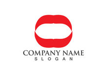 Lips woman logo and symbol vector