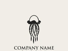 Jellyfish icon illustration design, simple logo template vector