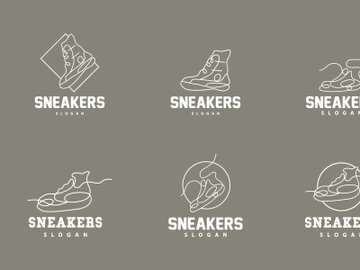 Shoe Logo, Minimalist Line Style Sneaker Shoe Design preview picture