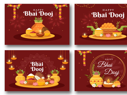 15 Bhai Dooj Indian Festival Celebration Illustration
