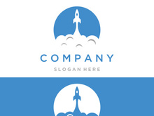 Creative and modern rocket logo,starship launch template.