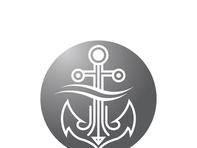 Anchor logo icon boat ship marine navy design vector