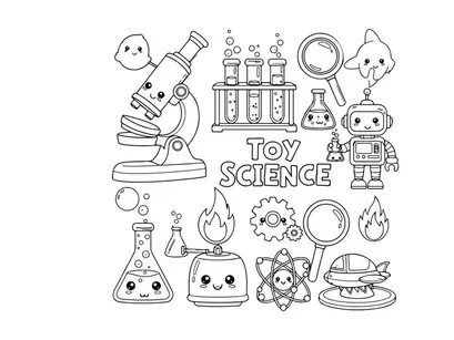 Cute toy science lab vector illustration flat design