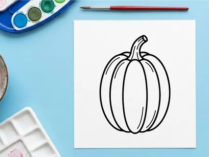 Hand-drawn pumpkin illustration for autumn decor. Artistic sketch of a pumpkin for seasonal design projects.