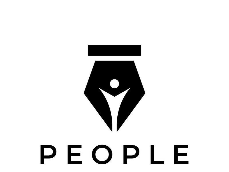 Vintage quill pen logo creative design and with ink.Classic and luxury stationery illustration.