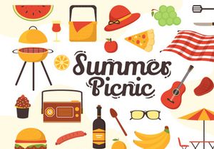 15 Summer Holiday Picnic Illustration