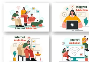 9 Internet Addiction Illustration