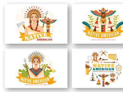 12 Native American Heritage Month Day Illustration
