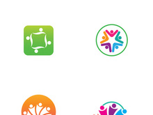 Community of people logo design with creative idea.