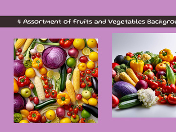 Assortment of Fruits and Vegetables Background preview picture