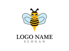 Bee logo vector icon illustration design