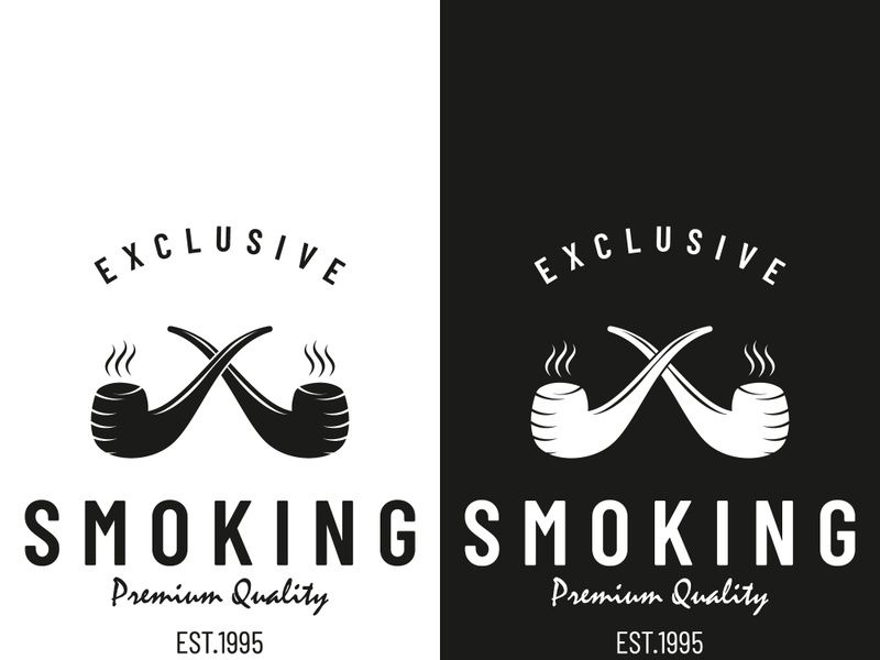Smoking pipe vintage logo