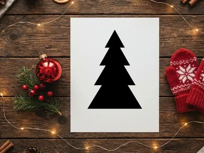Minimalist Christmas Tree Icon for Holiday Design and Decorations