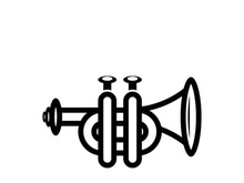 Musical instrument simple icon trumpet for jazz music logo design