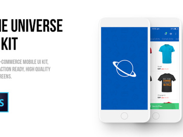 The Universe E-commerce Mobile UI kit preview picture