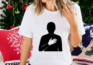 Silhouette Man Hand on Heart, Symbolizing Trust, Gratitude, Love