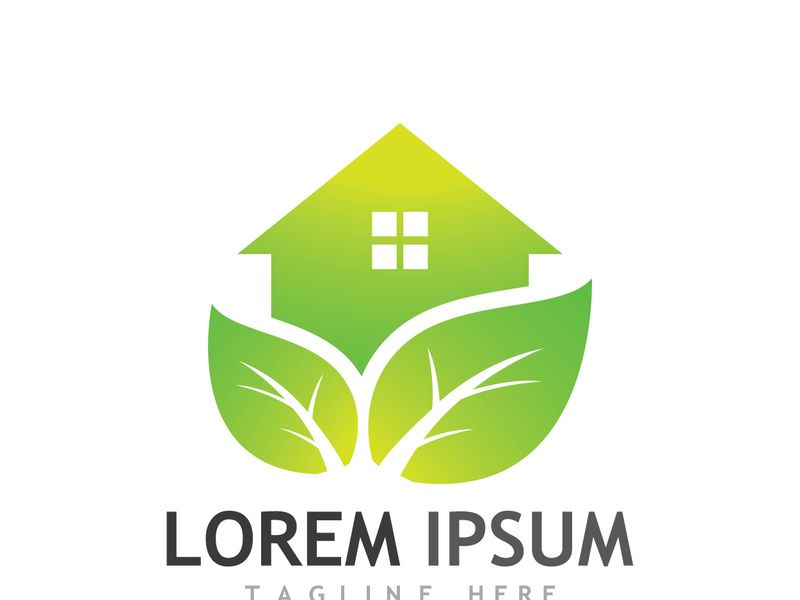 Natural green leaf logo.