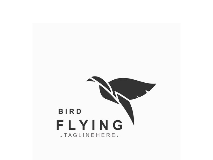 Flying Bird modern logo design isolated white background template
