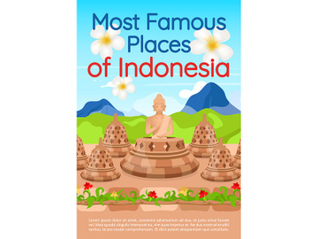 Most famous places of Indonesia brochure template preview picture