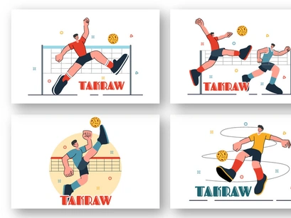 9 Sepak Takraw Sports Illustration