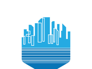 Modern City skyline illustration in flat design preview picture