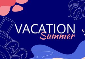 Summer Journey Flat Illustration abstract background line art