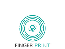 simple flat fingerprint logo,for security,identification,badge,emblem,business card,digital,vector