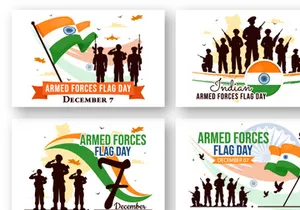 10 Indian Armed Forces Flag Day Illustration