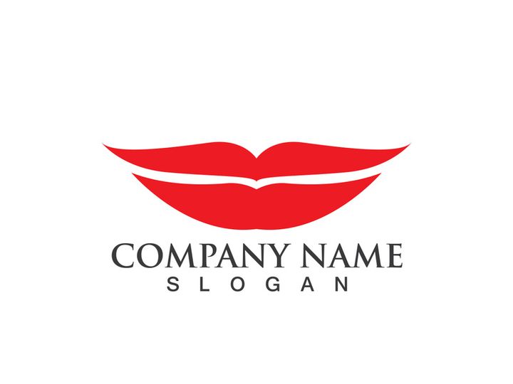 Lips woman logo and symbol vector