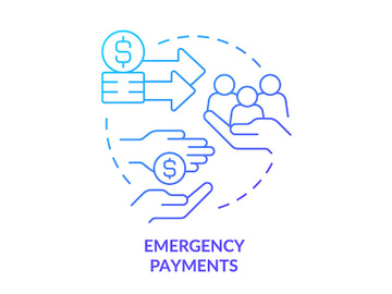 Emergency payments blue gradient concept icon preview picture