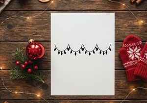 Christmas string lights isolated on white background for holiday decoration design