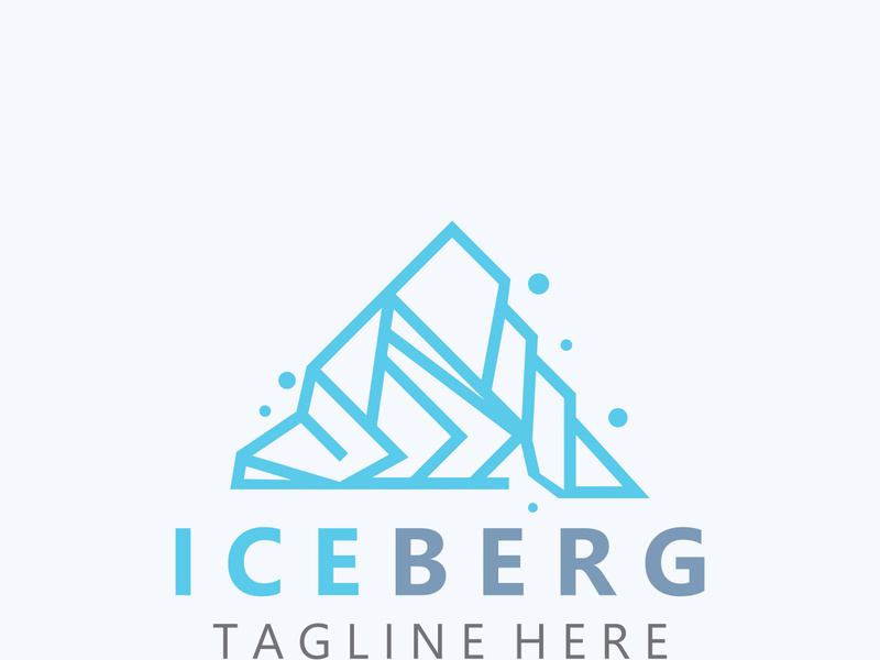 Iceberg Logo Design,simple ice mountain landscape Template vector Illustration