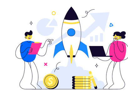 10 Business Startup Vector Illustration