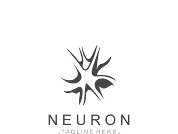 Neuron logo or nerve cell healthy abstract molecule design template preview picture