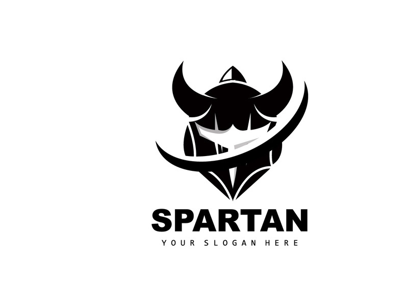 Spartan Logo,Vector Viking, Barbarian, War Helmet Design, Product Brand Illustration