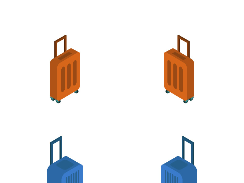 isometric travel suitcase