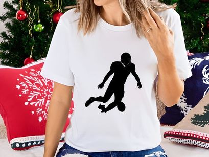American football player in action silhouette