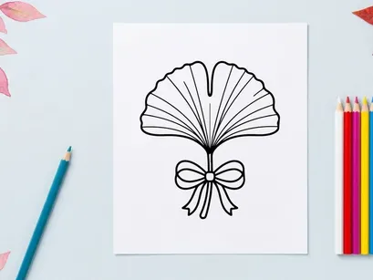 Elegant fan with bow for traditional celebrations. Decorative accessory for cultural events and festive occasions.