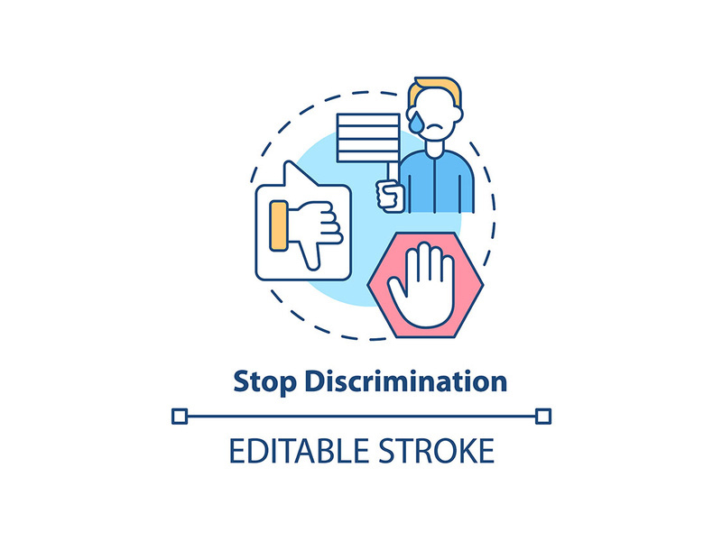 Stop discrimination concept icon