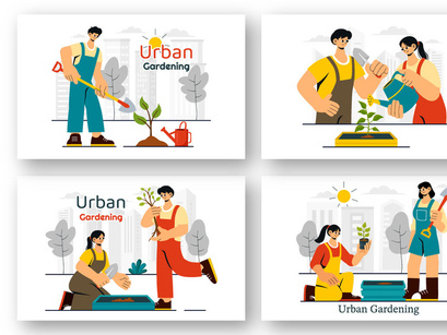 9 Urban Gardening Illustration