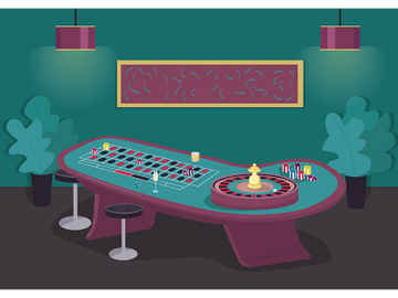 Roulette table flat color vector illustration preview picture