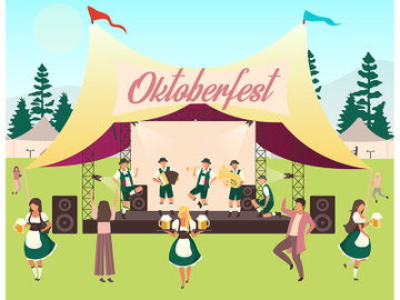 Oktoberfest flat vector illustration preview picture