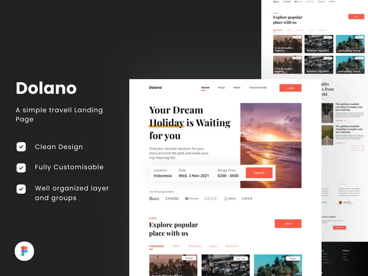Travel Landing Page - Dolano preview picture