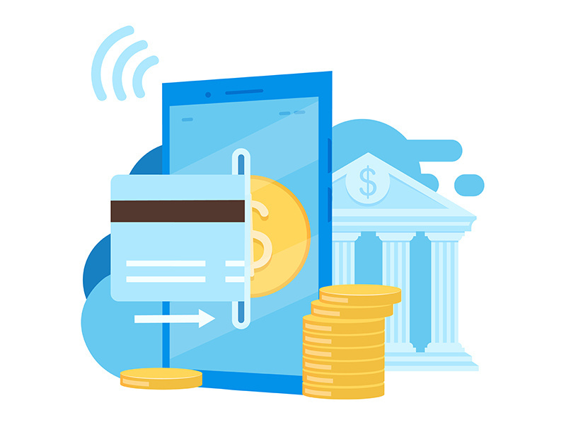 Easy to use banking app flat vector illustration