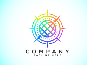 Polygonal Compass Concept Logo Design. Compass Low Poly Logo sign and symbol. Coastal icon preview picture