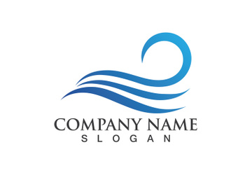 water wave logo design template preview picture