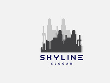 Cityscape Logo, Metropolis Skyline Design, City Building Vector, Icon Symbol Illustration