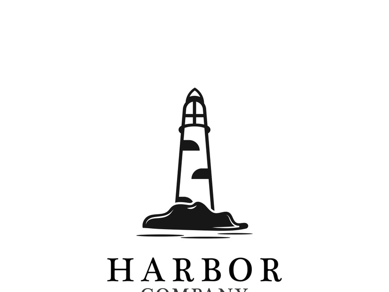 Lighthouse icon logo and vector illustration beacon tower design vintage symbol