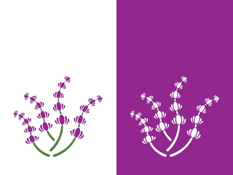 Fresh lavender flower logo vector flat design