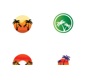 Summer palm tree logo design. preview picture